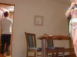 Japanese Busty MILF Gets Horny with Husband while step son fingers her nippon pussy and cums in her XXX thai.